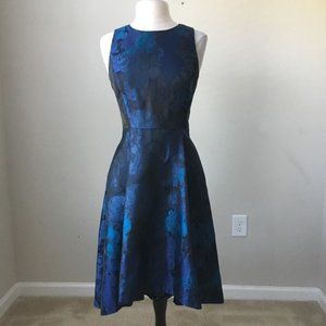 Beautiful High-Low Blue Jacquard Dress from WHBM